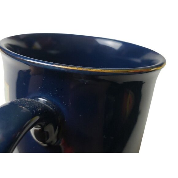 Otagiri Japan Ceramic Mug Ship Design Navy Blue Gold Trim Coffee Cup Boat Design - Picture 7 of 7